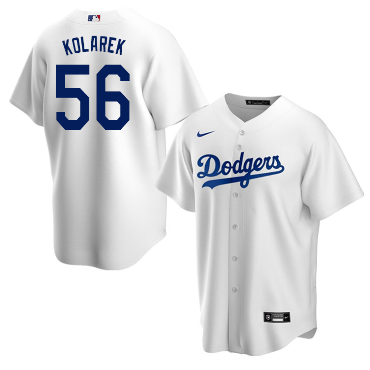 Nike Men #56 Adam Kolarek Los Angeles Dodgers Baseball Jerseys Sale-White